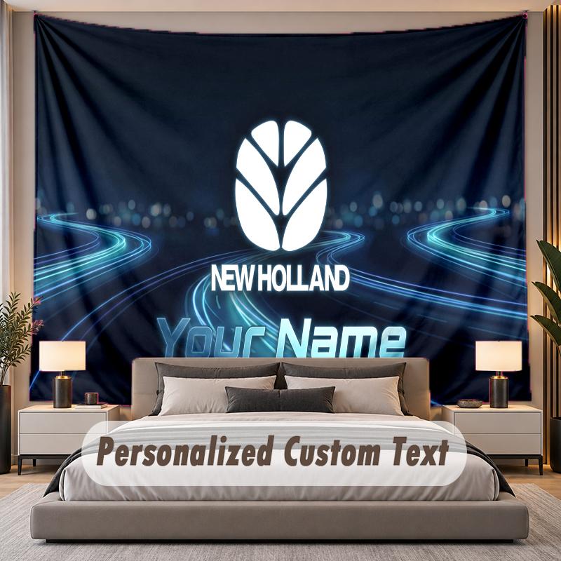 Custom Name Text Tapestry New Holland Personalized Polyester Wall Tapestry For Bedroom And Room