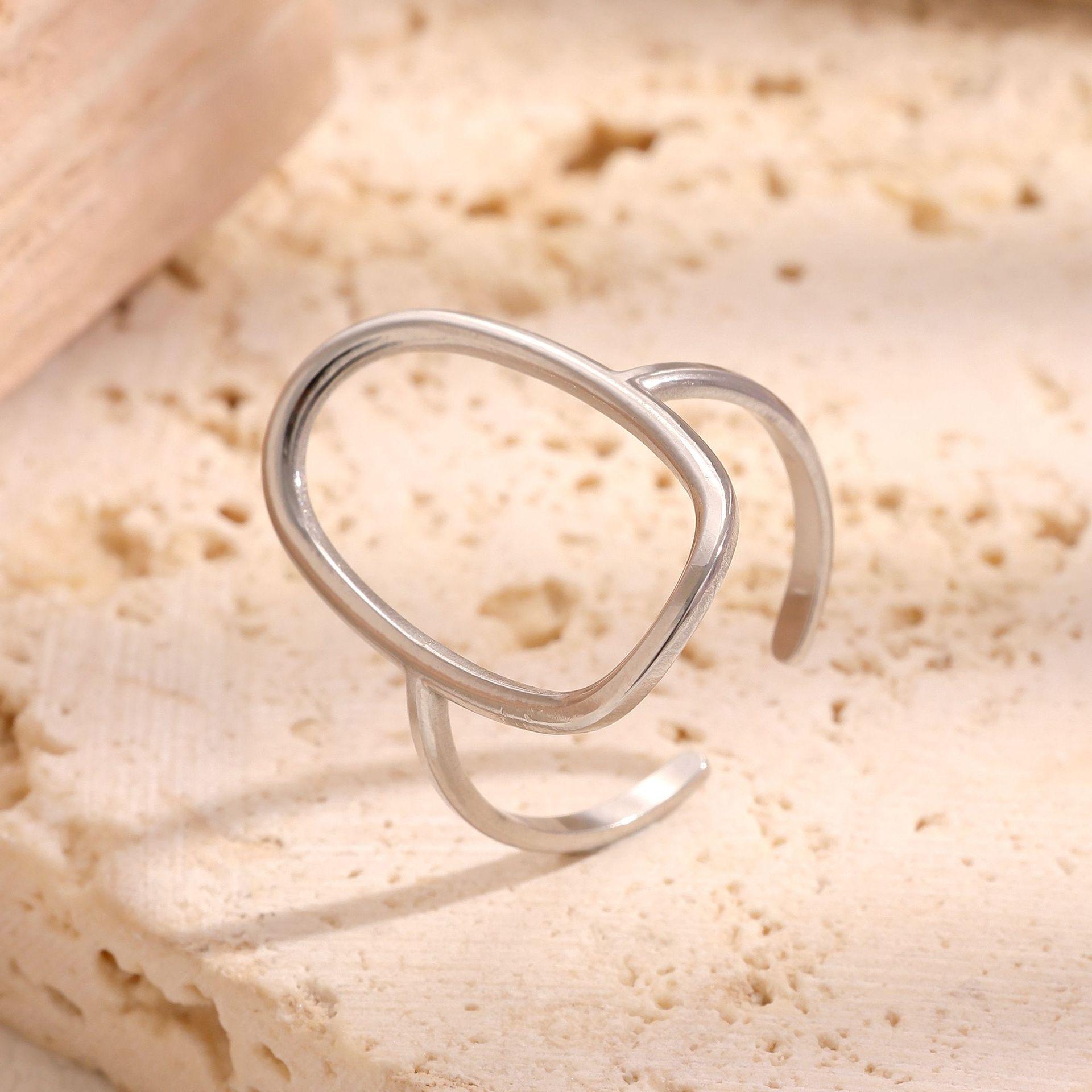 Stainless Steel Open Ring: Versatile European & American Style, Non-Fading Fashionable Titanium Steel.