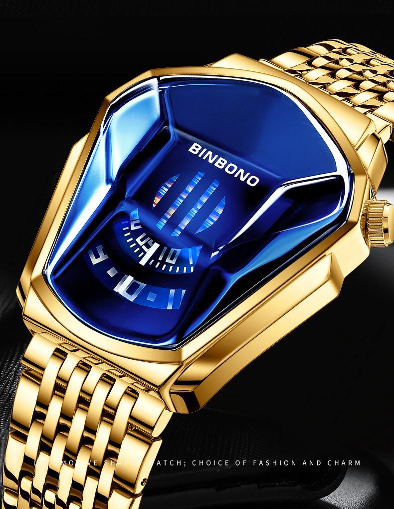 Men's Trendy Motorcycle Concept Watch with Black Technology