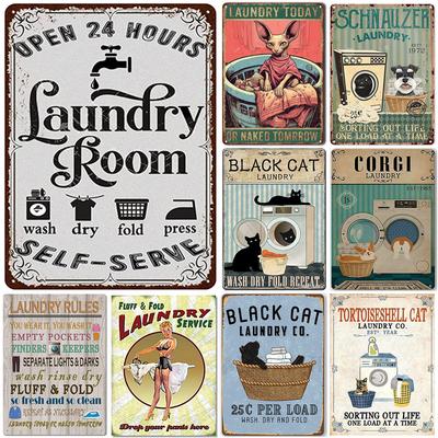 Metal Tin Signs Plaque Laundry Room Wall Decoration Vintage Art Posters Iron Painting for Man Cave Home Cafe Bathroom Club Bar
