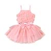 Lässiges Mode-Set für Mädchen Sommer Kinder Blumen-Neckholder mit Schleife Mesh-Rock Zweiteiliges Set