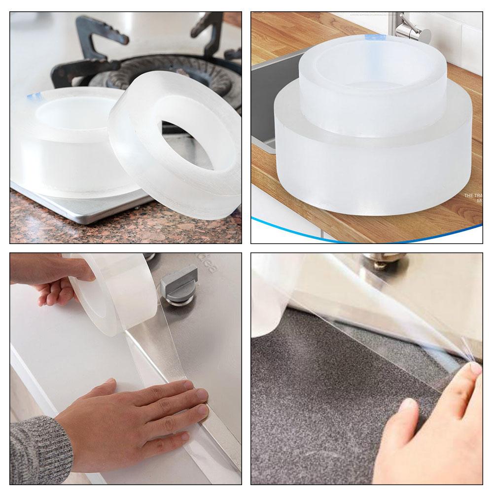 Kitchen Sink Waterproof Mildew Strong Self Adhesive Transparent Tape Bathroom Pool Water Sealing Tap