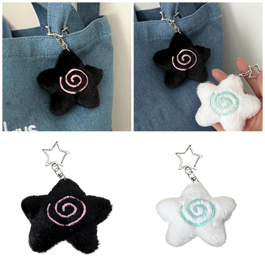 Adorable Starfish Sturdy Plush Keychain Lovely Bag Charm Accessory Portable for Girls Teens Couples Daily Casual Use