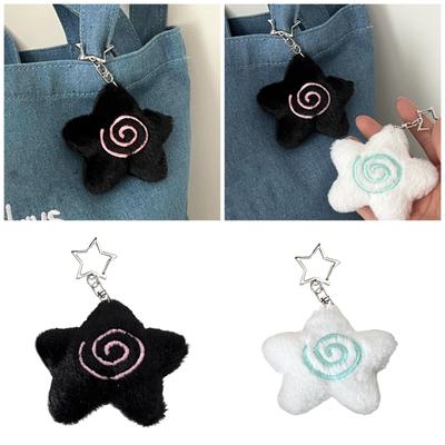 Adorable Starfish Sturdy Plush Keychain Lovely Bag Charm Accessory Portable for Girls Teens Couples Daily Casual Use
