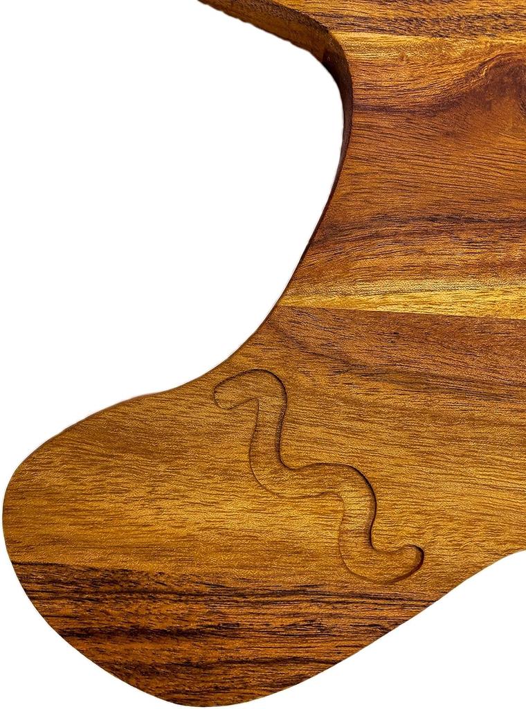 Hack- und Schneidebrett aus Bio-Akazienholz für die Küche, Käse, Fleisch, Gemüse, Obst und Salat (Weihnachtsmann-Brett, 35,6 cm L x 30,5 cm B)