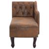Chaise Longue In Brown Faux Suede