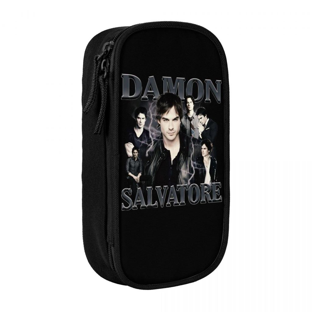 Creative Damon Salvatore The Vampire Diaries TV Series Pencil Cases Pencilcases Pen Holder Large Storage Bags Stationery