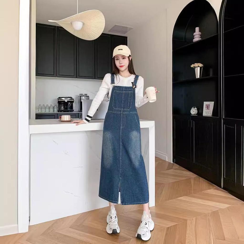 Rochie Salopetă Dama Denim Slim Medie Lungime Primăvară/Vară 2024 - Largă, Casual, Versatilă.