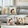 Romantic Flower Couple Pillowcase Printed Polyester 45X45Cm Throw Pillowcover Decorative Sofa Cushion Pillowslip Home Decor