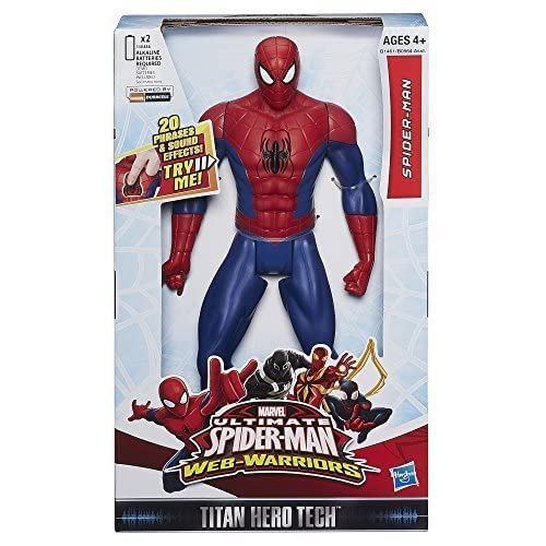 Marvel Ultimate Spider-Man Web Warriors Titan Hero Tech Electronic Spider-Man 12-Inch Figure [Parallel Import]