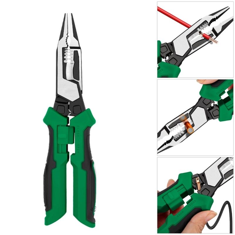 5 IN 1 Stripping Pliers with Electricity Tester Multifunctional Wire Stripping Plier Electrician Crimping Cable Cutting