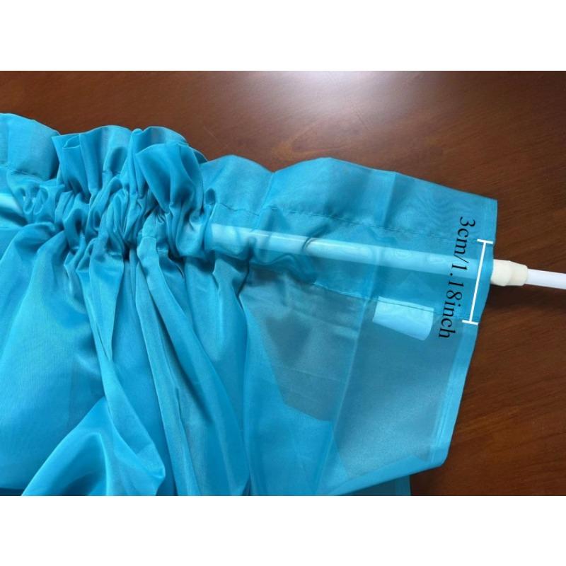 Simple Solid Color Lake Blue Curtains,Sheer Curtain Transparent Soft Window Treatment Panels for Study Room Living Room Bedroom