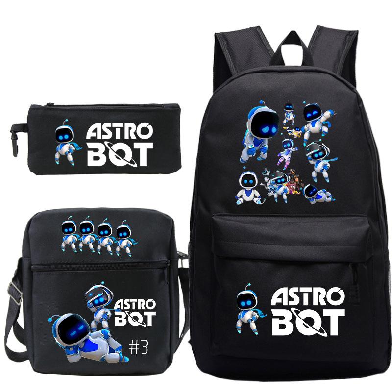 

Astro bot printed fashion children s backpack cross-border large-capacity primary and secondary school student casual schoolbag set No specification