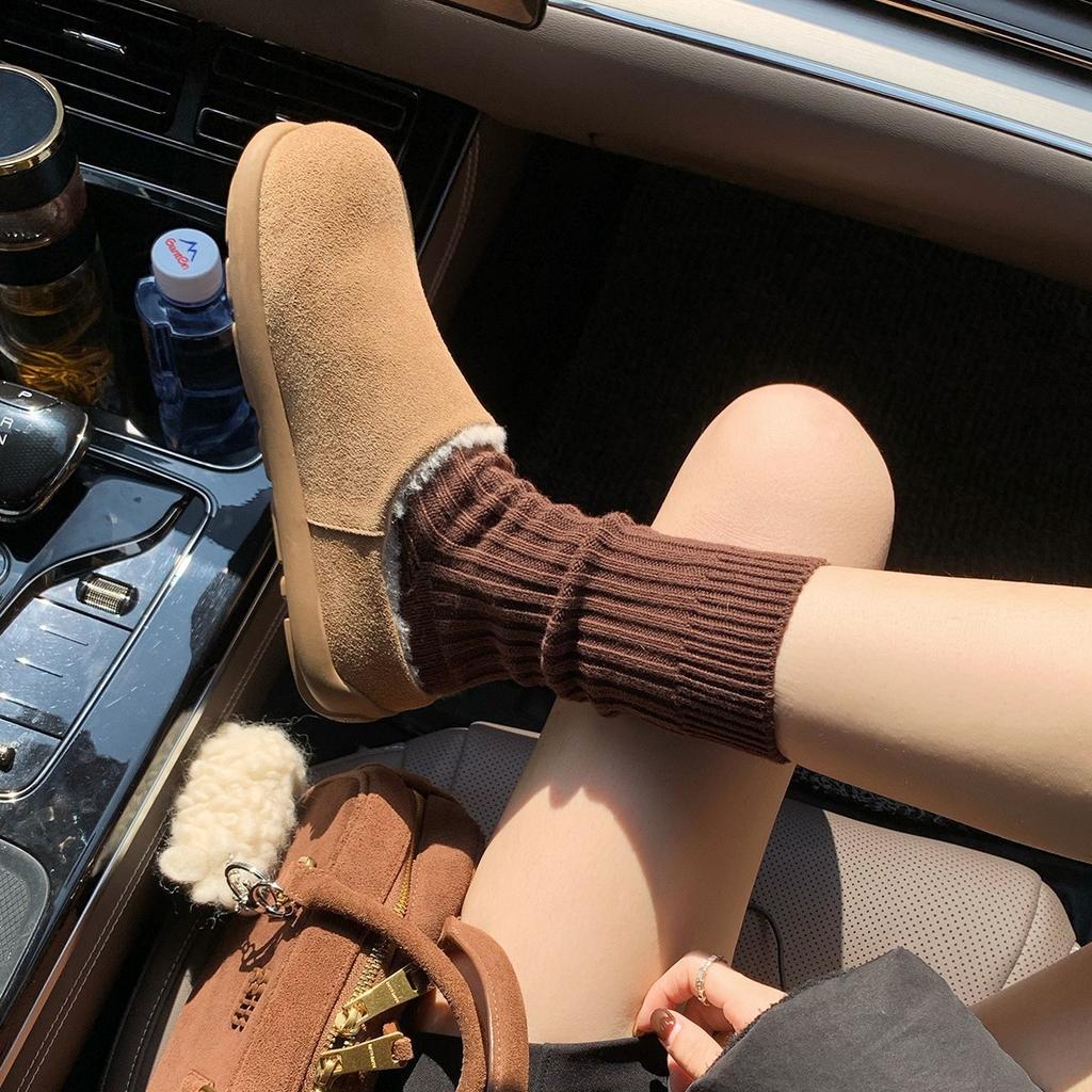 Wool small potatoes~ 2025 autumn and winter new lazy bag head height increase Boken fluffy slippers women's loafers cotton shoes