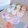 Girls Princess Shoes Mesh Lace Bow Kids Half Sandals Beauty Crystal Fairy Style 2025 New Girls Dance Shoes for Party Wedding
