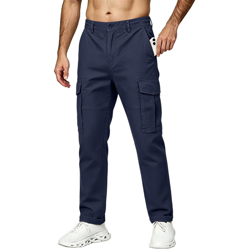 Men's Casual Cargo Pants Multi Pocket Workwear Trousers Lightweight Durable Fit for Outdoor Activities and Everyday Use