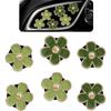 Green Flower Car Decor,6Pcs Green Daisy Air Vent Clips Car Air Fresheners,2 Sizes Sage And Olive Green Flowers Dashboard Decorations Accessories For