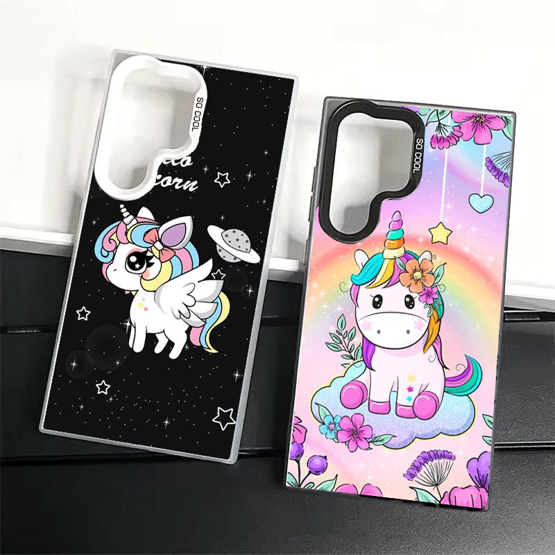 Pink Unicorn Rainbow Shockproof Phone Case for Samsung Galaxy S26 Edge S25 Ultra S24 FE S23 Plus S21 Cover Anti Fall Fundas