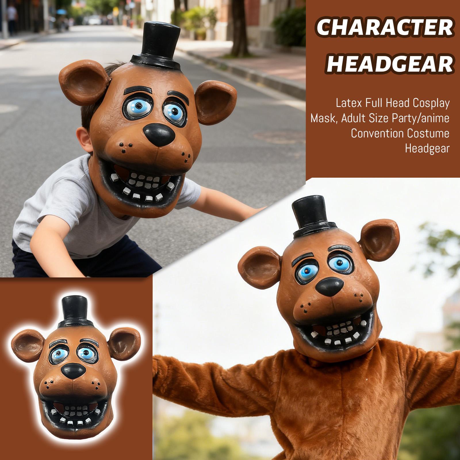 Latex Full Head Cosplay Mask, Adult Size Party/anime Convention Costume Headgear One Size коричневый