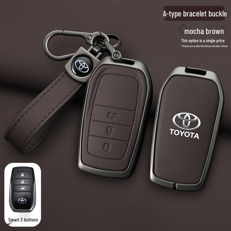 Premium Full-Wrap Key Cover for 2018-2019 Toyota Highlander 7-Seater, Two-Button Model
