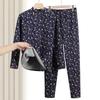 Elderly Women's Plush Thermal Underwear Set