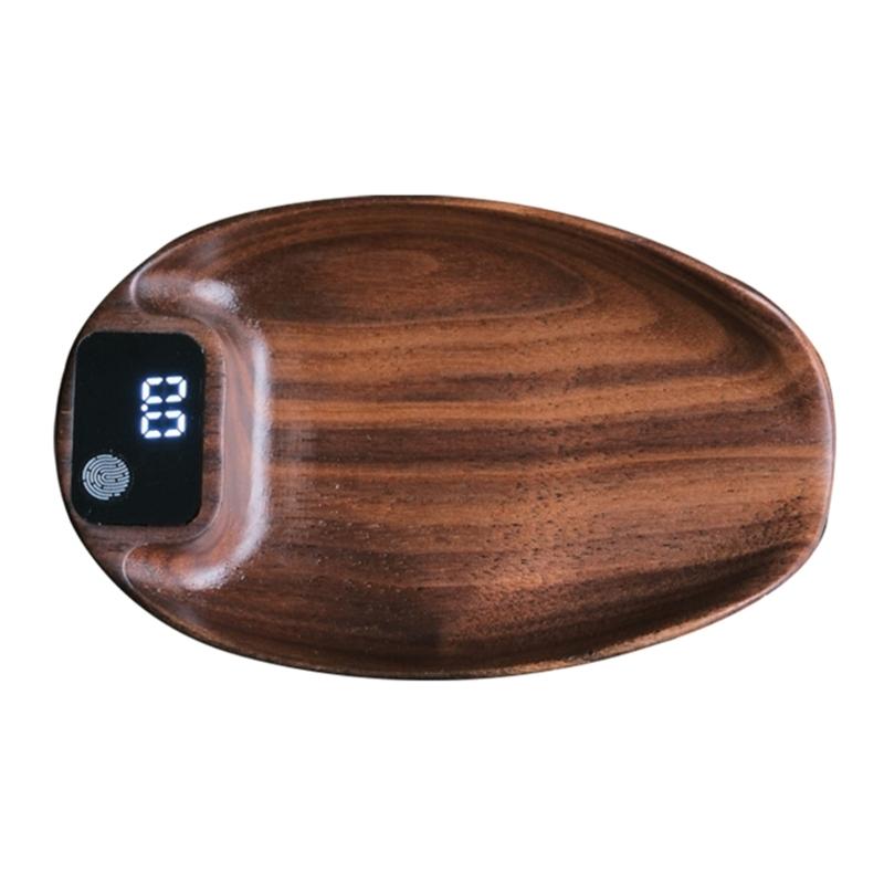 Elegant Wood Digital Coffee Scale Rechargeable Electronic Espresso Weigher Portable Walnut Kitchen Weighing Scale