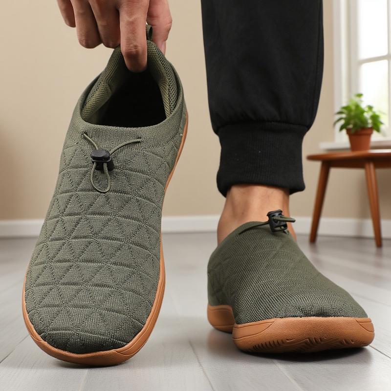 Schoenen met zool zonder hakhoogte en brede neus voor heren Lichtgewicht Antislip Ademend Gebreid Wandelschoenen Barefoot Minimalistische Sneakers 39