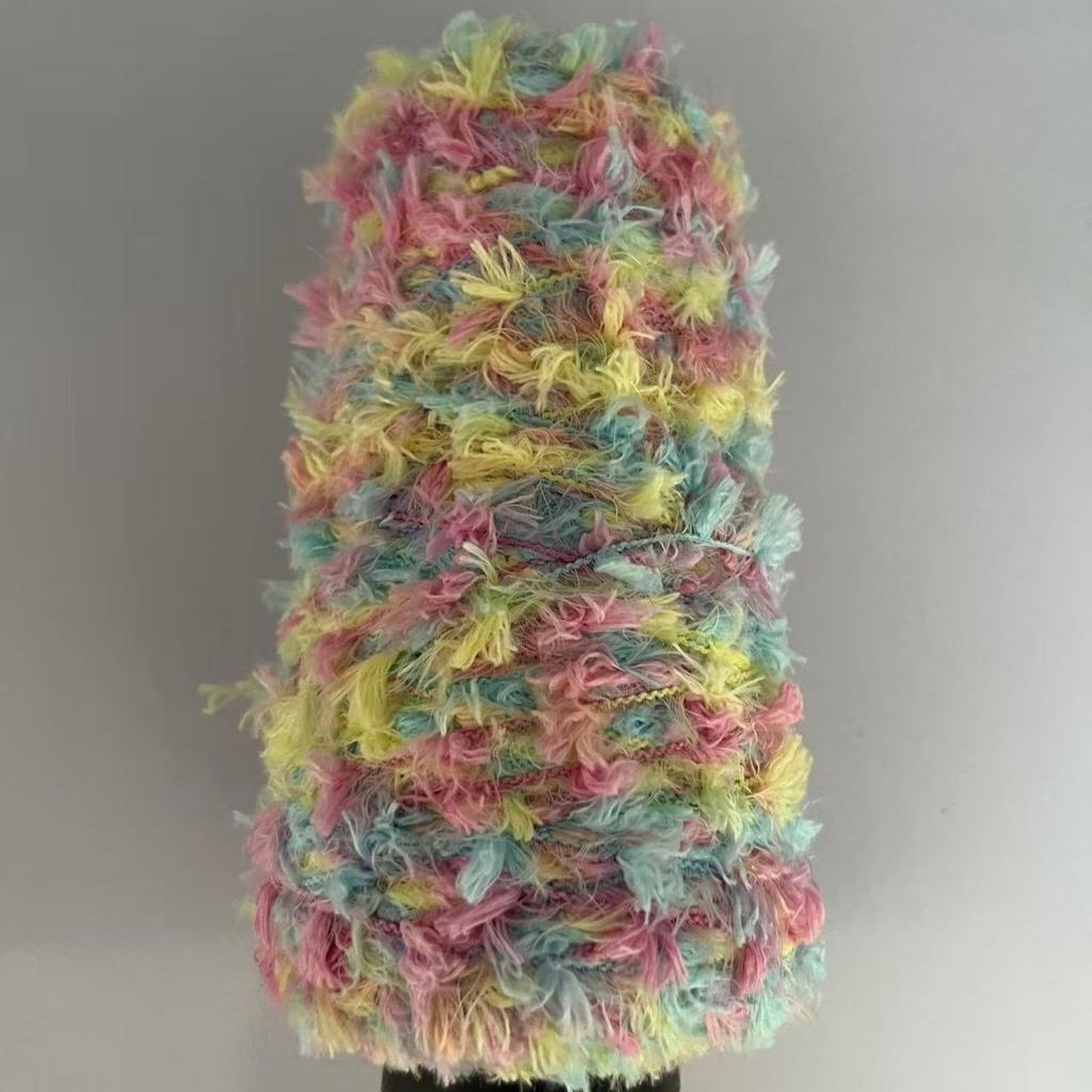 Segment Dyed Fish Tail Popcorn Hand Mixed Thread Yarn, Hand-woven Special DIY Knitting Sweater Special Bag Scarf Knitted Wool