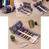 Ethnic Style Colored Geometric Pattern Pencil Canvas Storage Bag For Creative Professionals