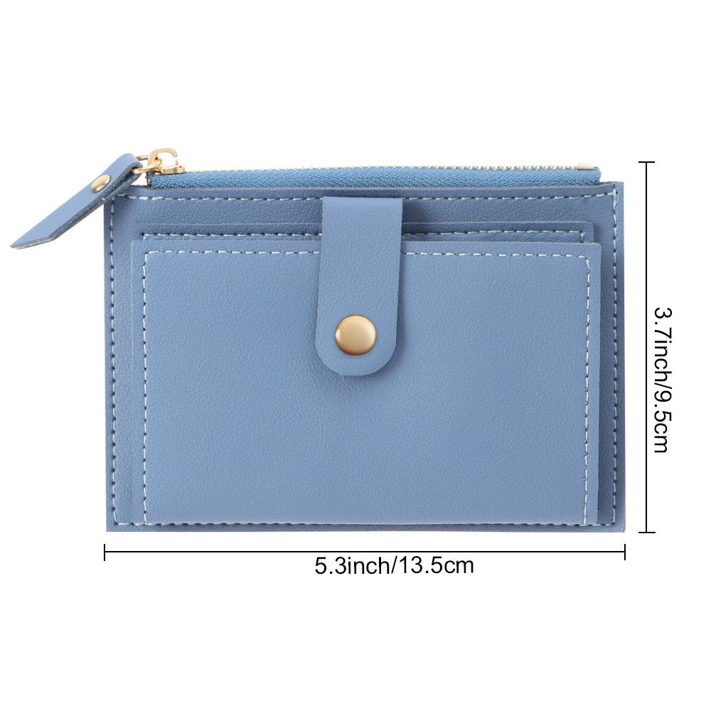 Cute Credit Card Holder Bags Solid Color PU Leather Small Wallet Mini Coin Purse Women Fashion Purse Money Bag Storage Pouch