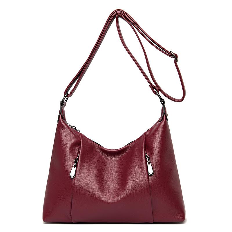 Damen-Schultertasche aus weichem Leder, Messenger-Tasche, inklusive Geldbörse und Kartenpaket