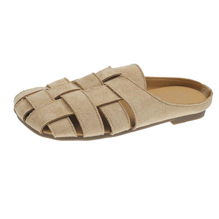 

[youshilai] Баотоу полушлепанцы новые ретро римские плетеные полые и дышащие на плоской подошве ленивые сандалии 40