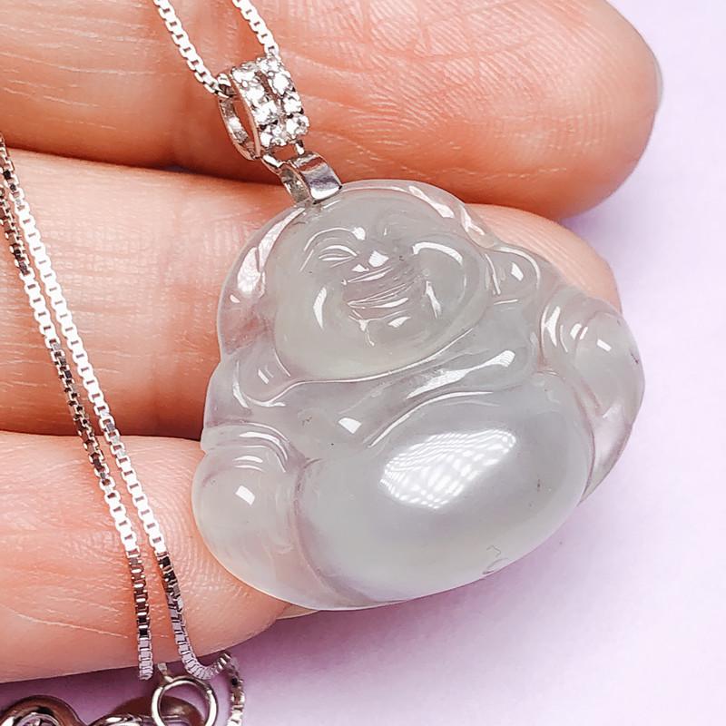 S925 Sterling Silver Jade Pendant Clasp Necklace Accessory