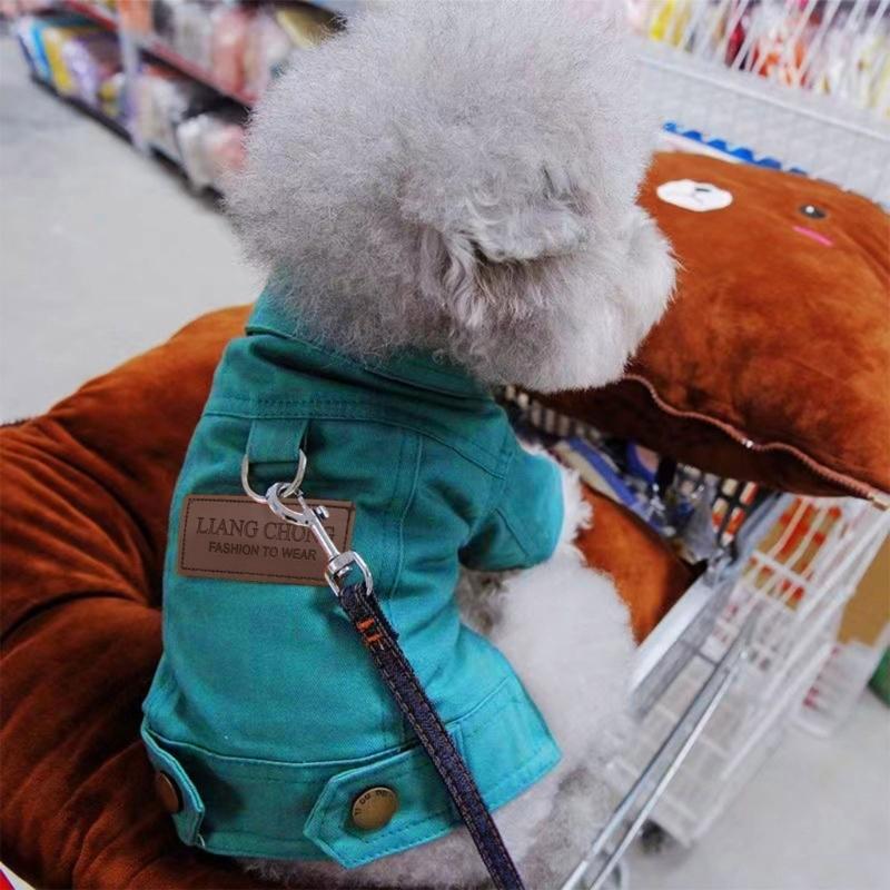 Casaco Jeans Roupas com Argola de Fivela Jaquetas Jeans para Cachorros Pequenos e Médios