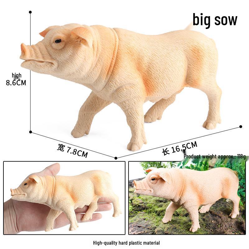 Cross-Border Animal Toy Set: Sheep, Cow, Horse, Donkey, Goat, Poultry Plastic Models