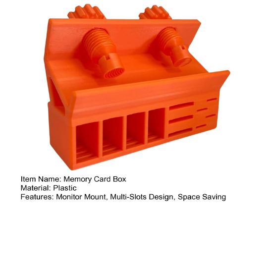 Memory Card Storage Box Monitor Mount Multi-Slots Space Saving 3D
