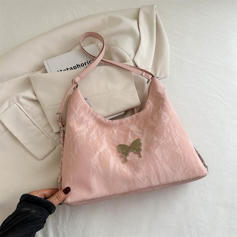 Popular Double Shoulder Crossbody Bag Fashionable Butterfly Tote Bag Large Capacity Shoulder Class Commuter Bag