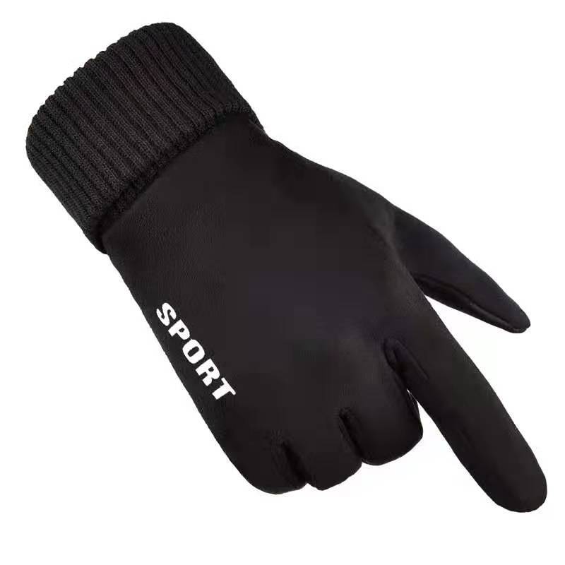 Warm Gloves for Men and Women Suede Cold Proof Fashion Plus Velvet Thickened Touch Screen Outdoor Riding Autumn and Winter Gloves