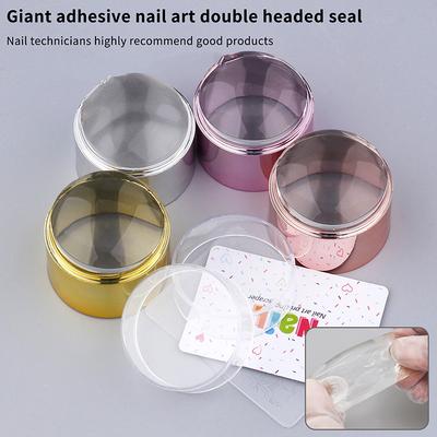 French Nail Art Stempel mit einem Nagelschaber Silikon Klarer Kopf Nagelform Stempelvorlage für DIY Maniküre