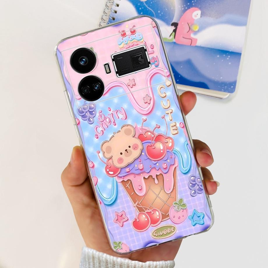 For Realme GT5 240w / GT3 / GT Neo 3 / GT Neo 5 Case Cute Cartoon Luxury Soft Silicon Transparent  Phone Case Back Cover Capas