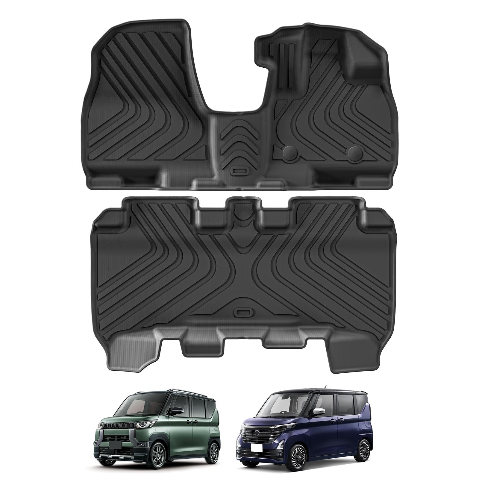 Mitsubishi New 2nd Generation Delica Mini Nissan Roox Dedicated Floor Mats Delica mini Car Mats March 2020 Current Roox ROOX 40 Series 3D Floor Mats чёрный