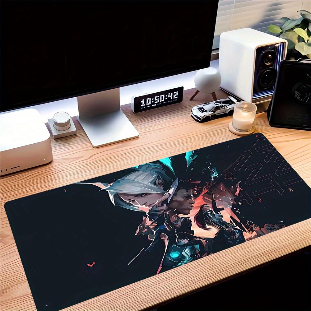 1pc Large Gaming Mouse Pad, UV Reactive Non-Slip Desk Mat, Washable PolyesterCyberpunk, Stealth, TeamworkComputer Pad with Vibrant Game Mach