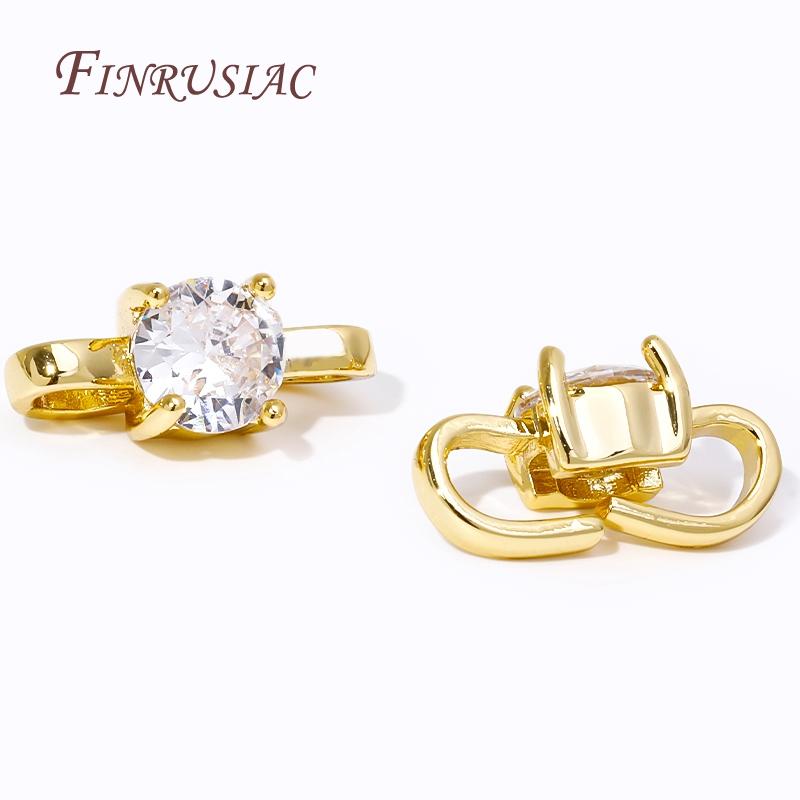 18K Gold Plated 3 Shape Clasps Connectors Zircon Crystal Bracelet Buckle Connector For Jewelry Making DIY Necklace Accessories