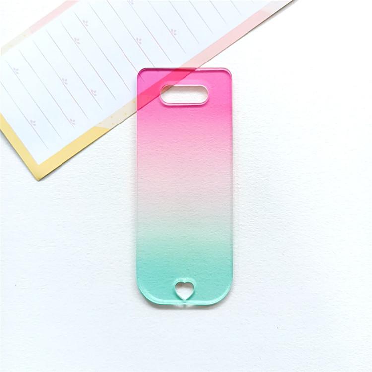 

Colorful Gradient Acrylic Ornament Bookmark Blank DIY Ticket Stub Sticker Decorative Keychain Pendant for Crafts Art Painting 10PCS