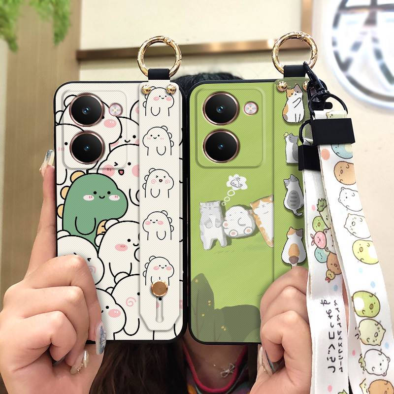 Back Cover Kickstand Phone Case For Realme P3 Ultra 5G Dirt-resistant Durable Cute Wristband Fashion Design Protective