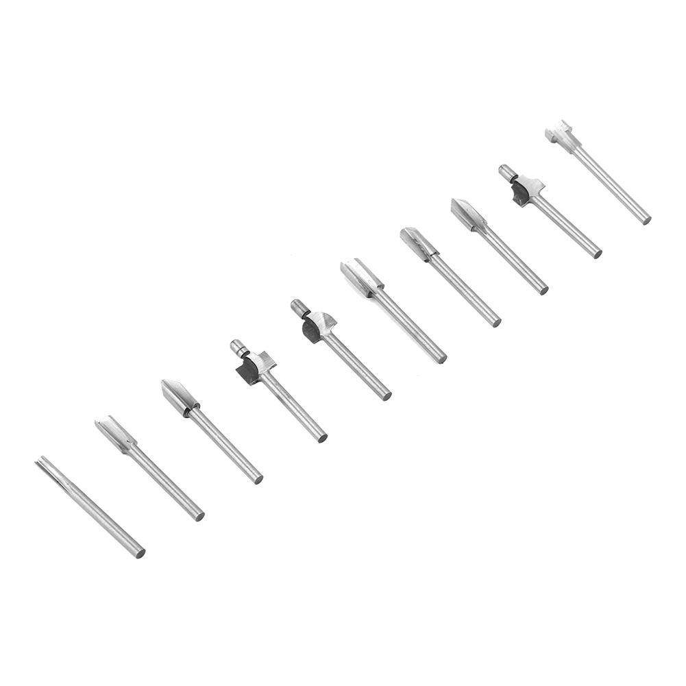 10st/Set 1/8tumskaft Höghastighetsstål Fräsfräs Fräsfräsar Träbearbetningsdel Verktyg