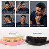 Men Beard Brush with Ergonomic Handle Nylon Boar Bristle Curved Wave Beard Straightener Brush Home Salon Men Mustache Grooming Styling Tools