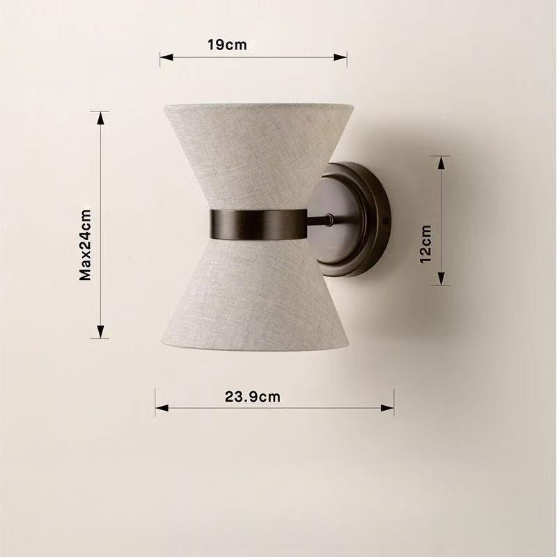 

Japanese Retro Simple LED Fabric Wall Lamp Bedroom Bedside Lamp Living Room Dining Room Home Decoration Lighting warm light