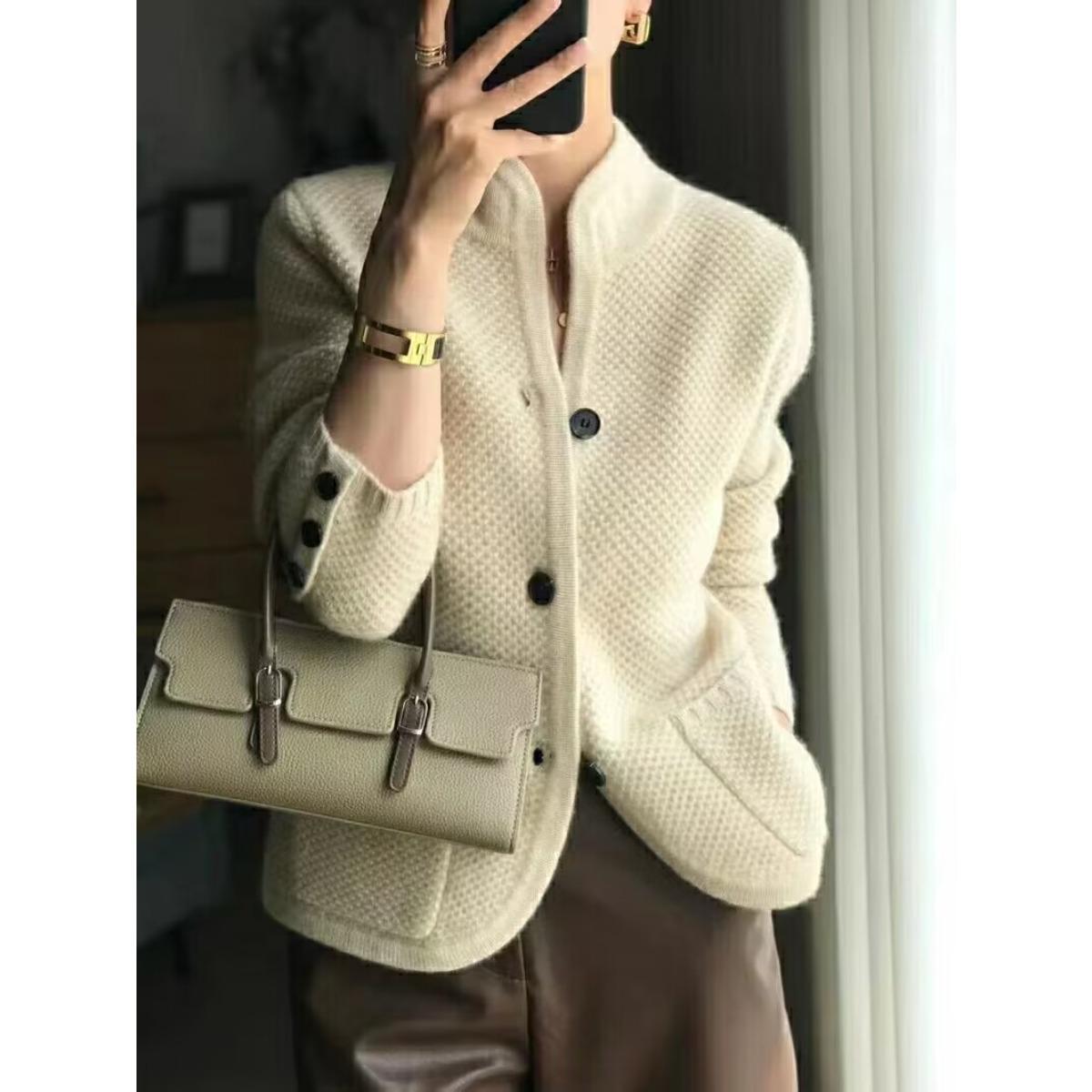 

Женский вязаный весенне-осенний женский модный западный модный топ вязаный кардиган женский XXL бежевый