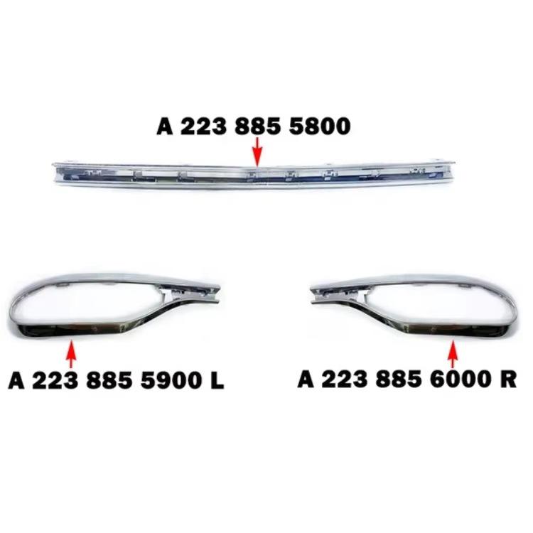 2238855800, 2238855900, 2238856000 Compatible Rear Bumper Trim for Mercedes-Benz S-Class W223 Model 2238856000